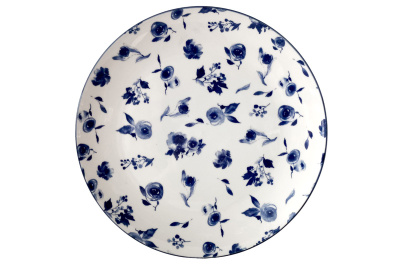 Тарелка 24см "Blue calico" обеденная фарф. (6/6)
