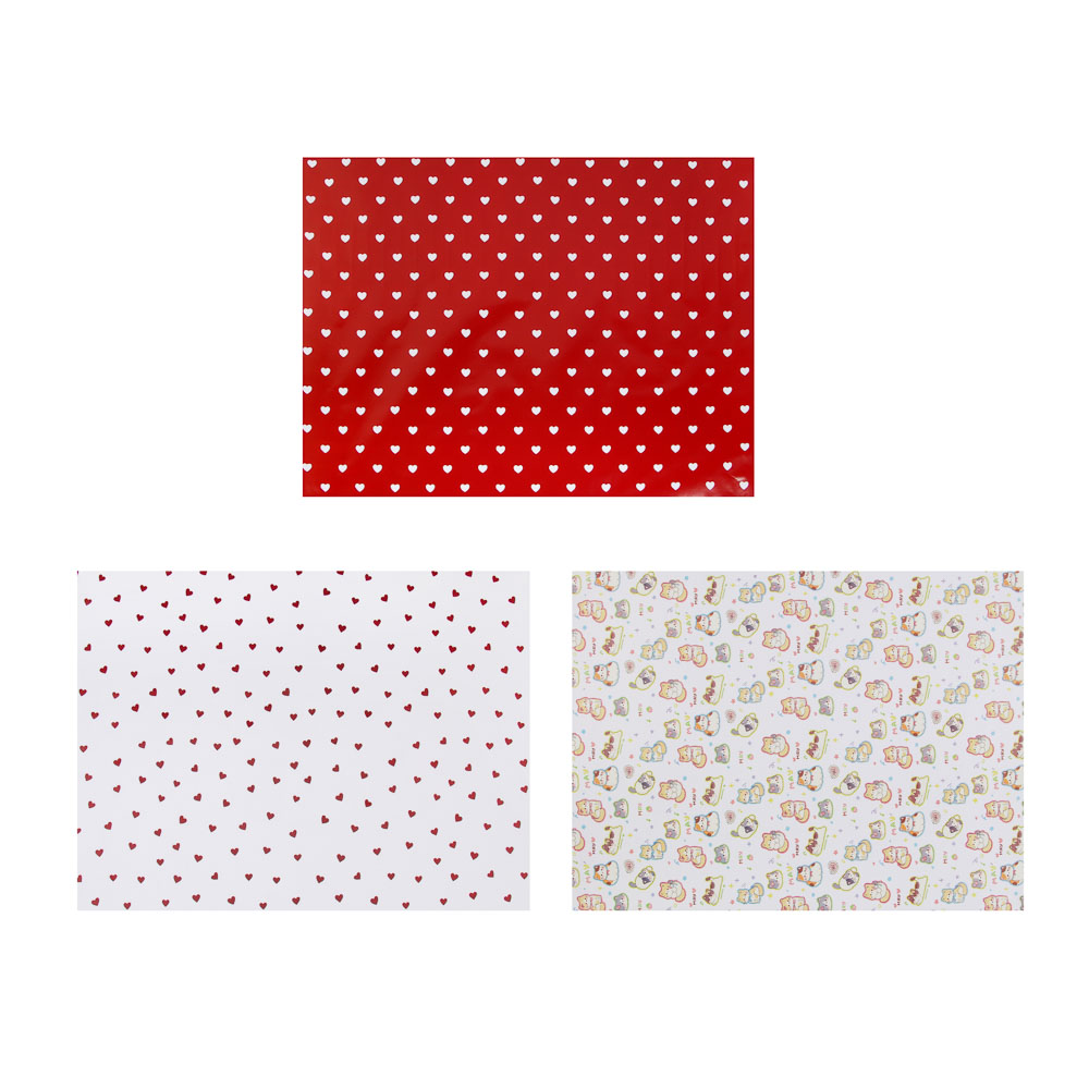 Бумага д/упаковки подарков 70х100 см, 70 г, одностор., 3диз LADECOR (6/6/240)