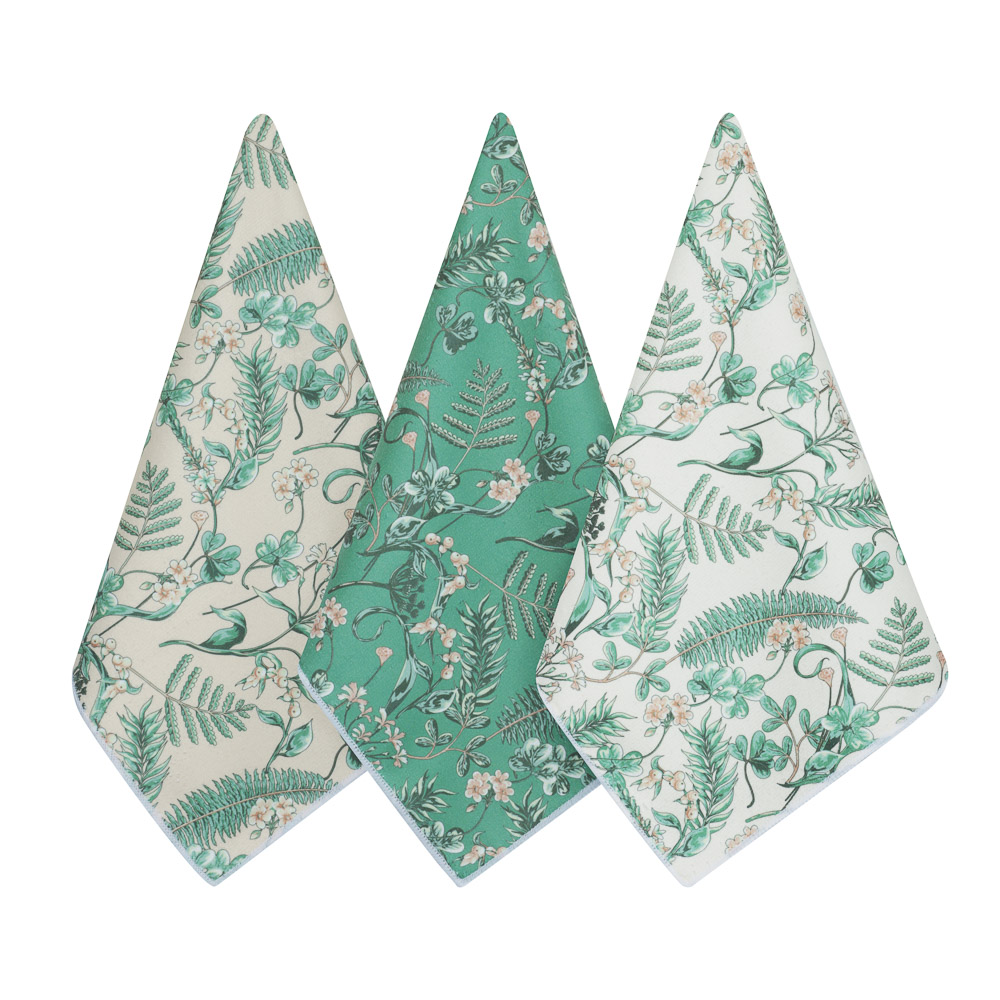 Полотенце кухонное, 38х63см, 100% полиэстер, 3диз PROVANCE Мосс (6/144)