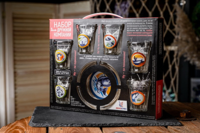 Набор подарочный 7пр "На крючке" стекло п/у (1/6) Набор подарочный 7пр "На крючке" стекло п/у (1/6)