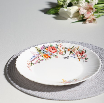 Тарелка десертная 21,5см опаловое стекло 18136 MILLIMI Дарина (6/48)