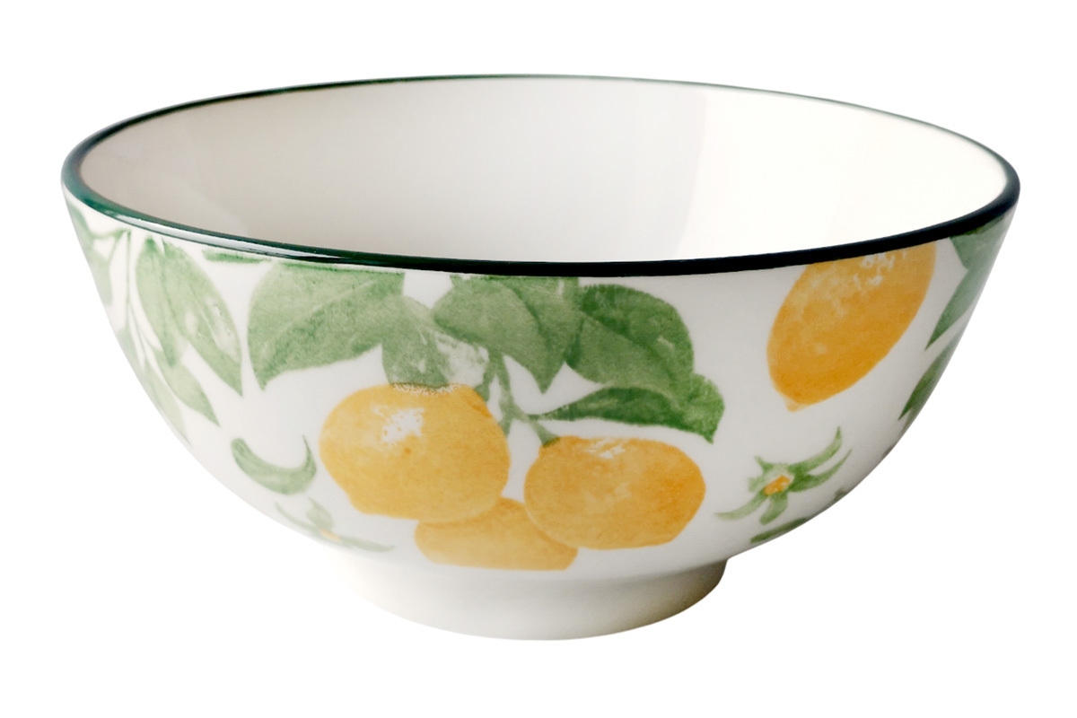 Lemon бульонница 15см 700мл фарф. (6/6)