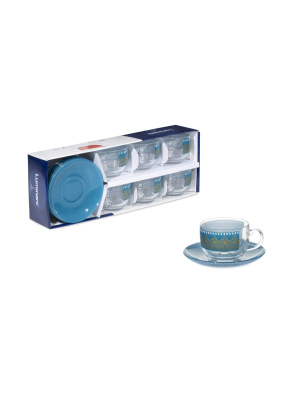 Набор чайный 220мл BAGAIELLE TURQUOISE  стекло(1/6)