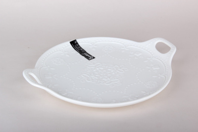 Блюдо 30*25см сервировочное с ручками (фарф.) (5/20)