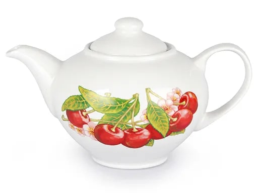 Чайник 800 мл Удачный Вишня (фарфор) , р.4 (1/12)