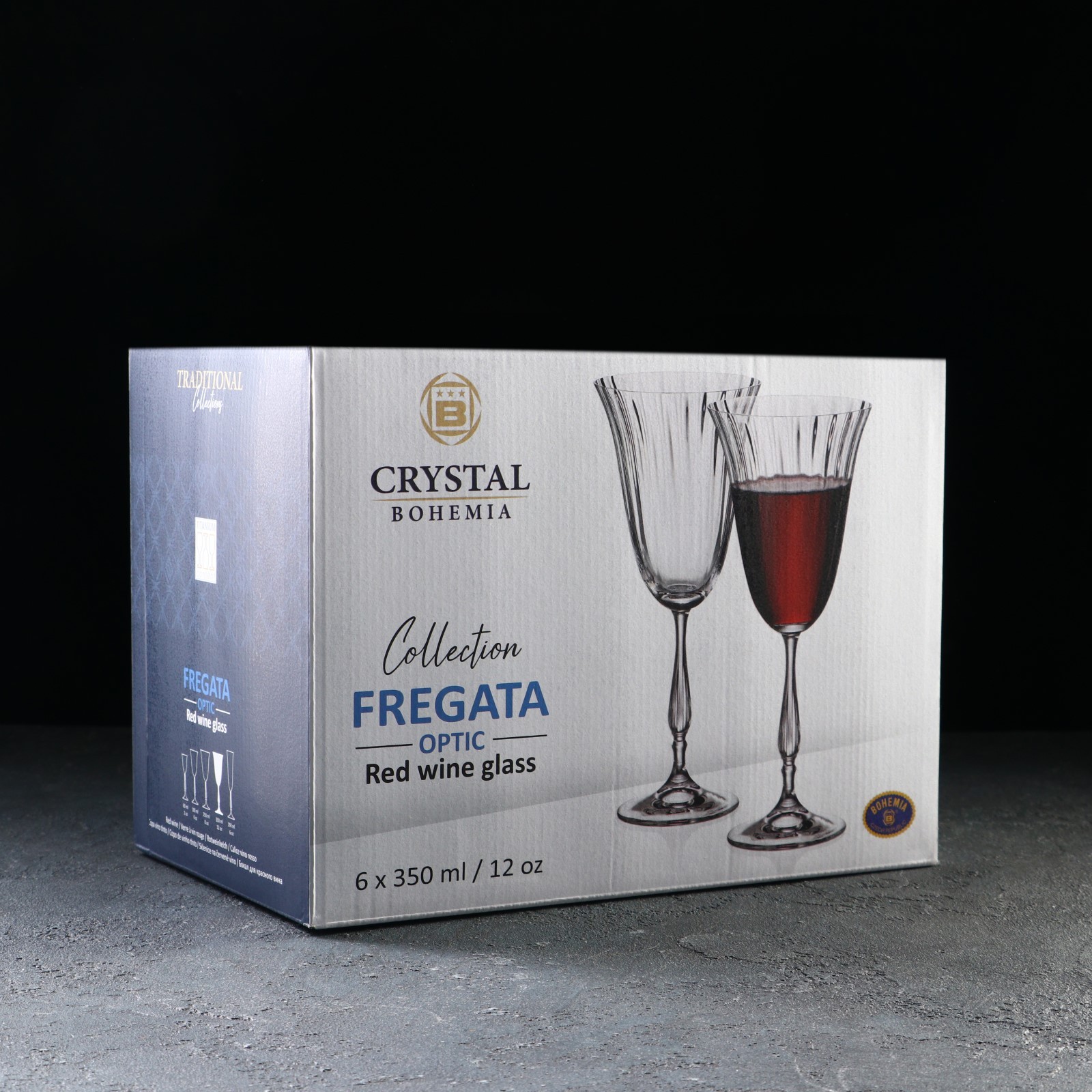 Набор бокалов 6пр 350 мл "FREGATA" для красного вина (1/4)