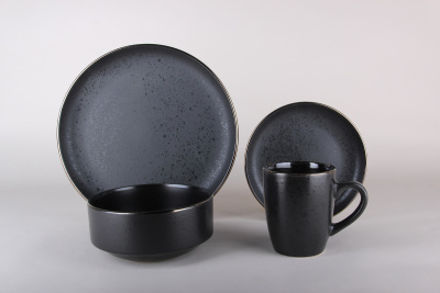 "Elite black" Набор столовый 16пр c сал. (керам.) (1)