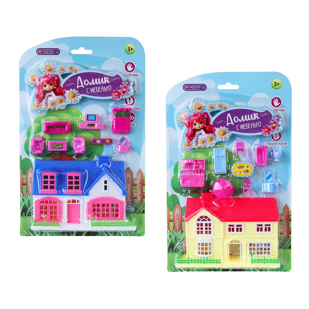 Домик с мебелью, PP, 19х4х24,9 см, 2 диз ИГРОЛЕНД (6/6)