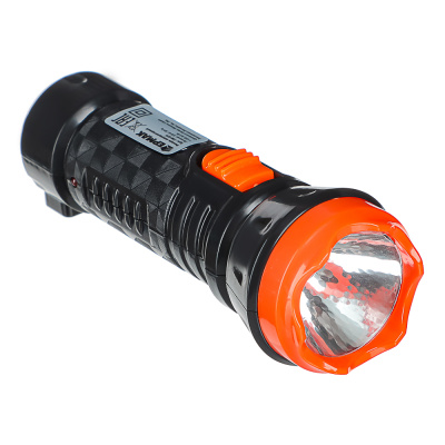 Фонарь аккумуляторный 4,3*12,3см пласт.  (1 LED, 220В) (1/40)