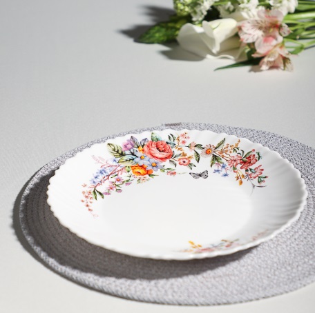 Тарелка десертная 21,5см опаловое стекло 18136 MILLIMI Дарина (6/48)