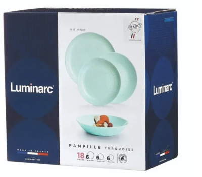 Набор стол 18пр PAMPILLE TURQUOISE стекло (1)