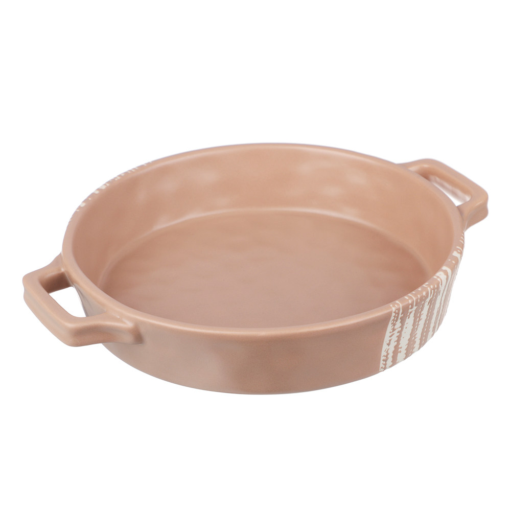 Форма д/запекания и сервировки кругл.с ручками, кер, 25,5х21,5х5см, 1л, бежевая MILLIMI (1/12)