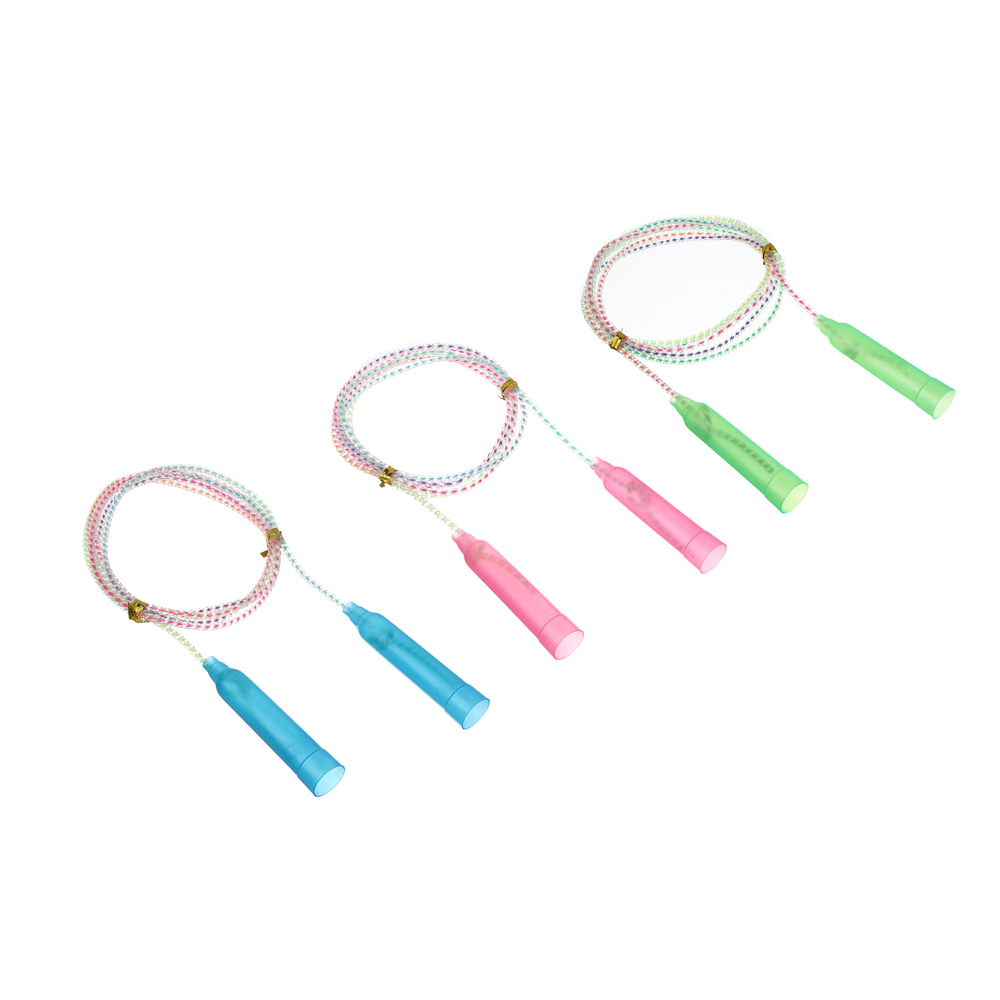 Скакалка радужная 2,3м, d4,3мм, пластик, ПВХ, 3 цв BY SPORT (1/12)
