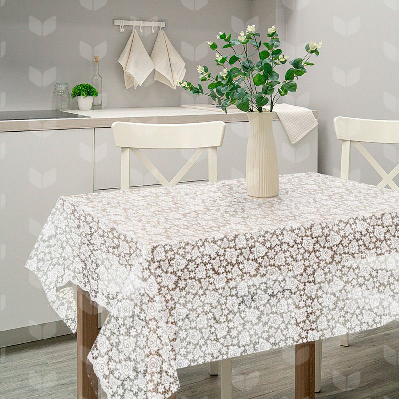 Скатерть "Розы" 110х132см коллекция Ажур ПВХ (1/15)