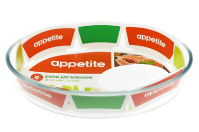 Форма 2,4л 30*21*6см овал. рифл/дно (стекло) ТМ Appetite (1/6) Форма 2,4л 30*21*6см овал. рифл/дно (стекло) ТМ Appetite (1/6)