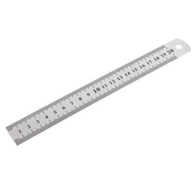 Линейка стальная 20см,толщ.0,5мм,в пласт.чехле (1/12/1200)