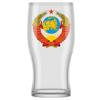 Бокал для пива 500мл. 2шт. арт. "Герб СССР" (стекло) п/у (1/6)
