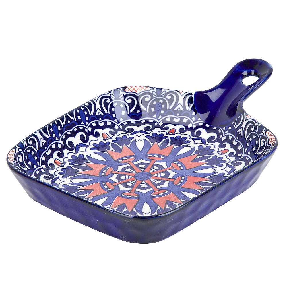 "Arabesque" Блюдо с ручкой 22,5*16*3,5см (синий) (9/36)