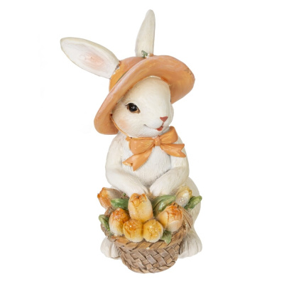 Фигурка декоративная "Заяц с корзиной", L5 W8 H10 см (1/6)