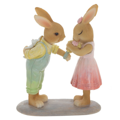 Фигурка декоративная "Зайцы", L11 W5 H13 см(полимер.матер.) (1/1/36)