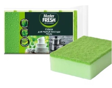 Губки для мытья посуды MAXI 5шт Master FRESH (1/36) Губки для мытья посуды MAXI 5шт Master FRESH (1/36)