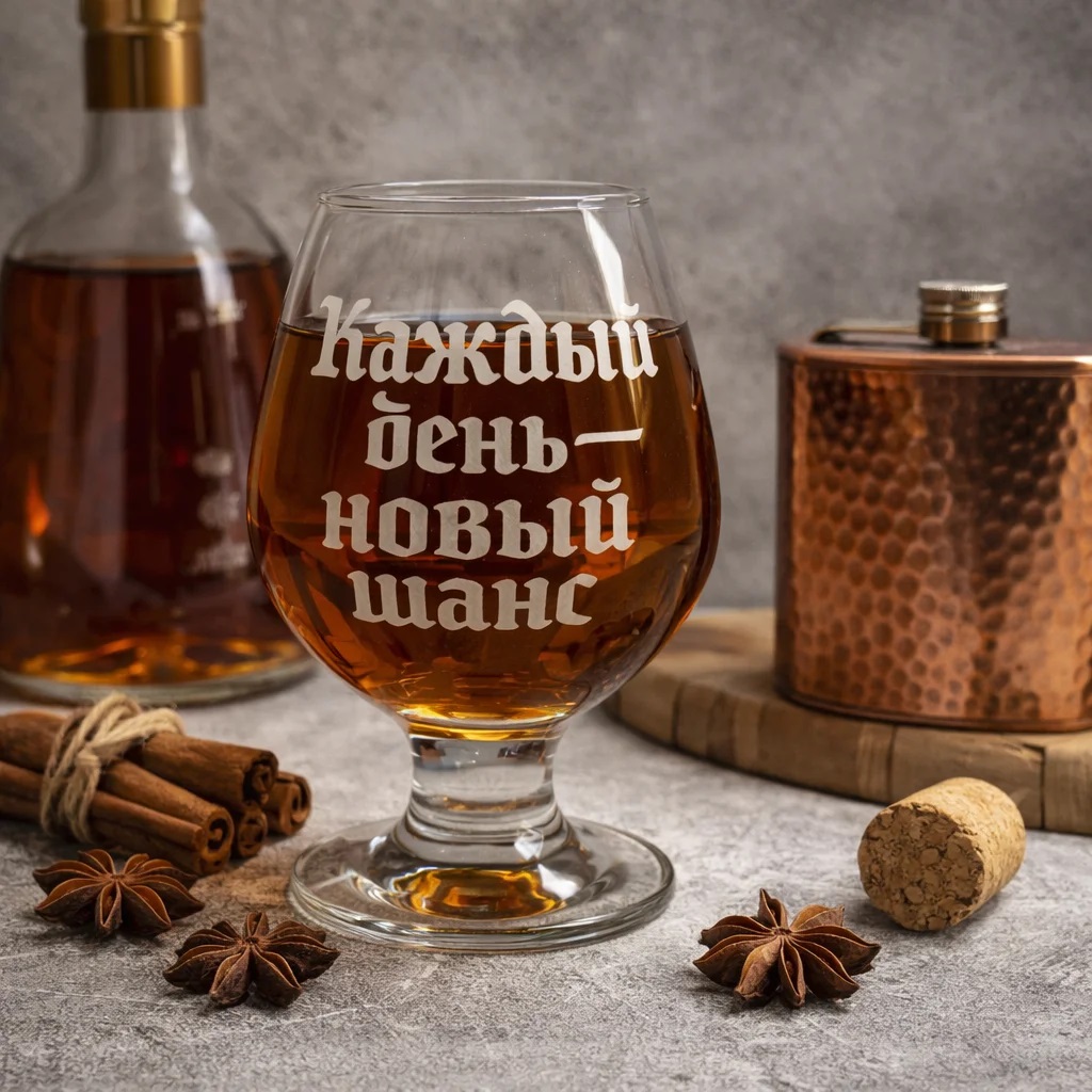 Набор бокалов для бренди 6пр 250мл "Каждый день - новый шанс"(стекло) (1/3)