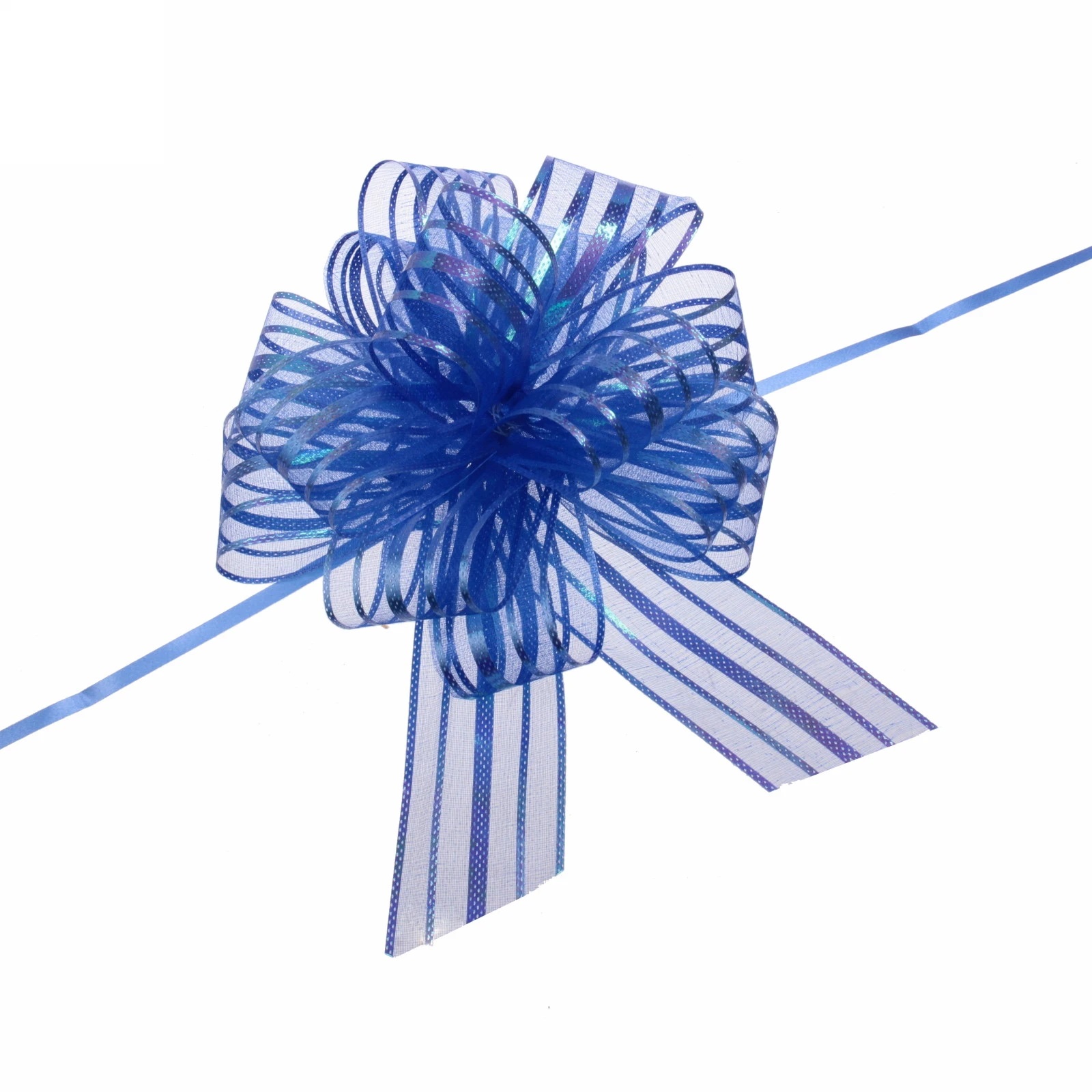 Бант д/оформления подарка "Сияние" 5 см, d=15 см, Синий (20/20)