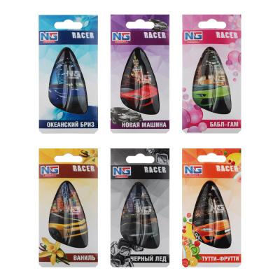 Ароматизатор подвесной гелевый Racer 5 мл, 6 аром NEW GALAXY (30/150)