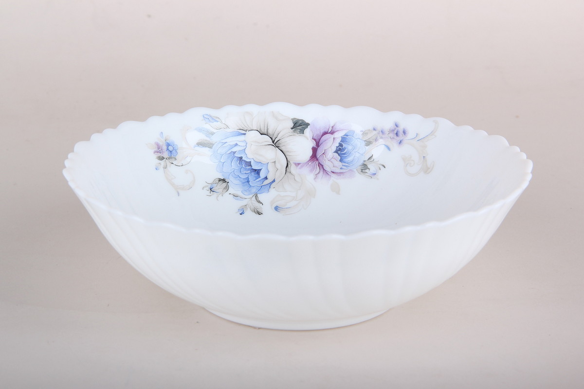 Салатник 17,5см 700мл Blue flowers стеклокер. (6/48)