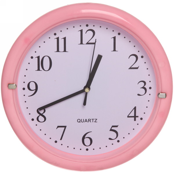 Часы настенные  "Глория" розовые 22,5см 665 (1)