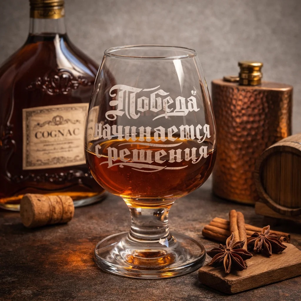 Набор бокалов для бренди 6пр 250мл "Победа начинается с решения"(стекло)(1/3)