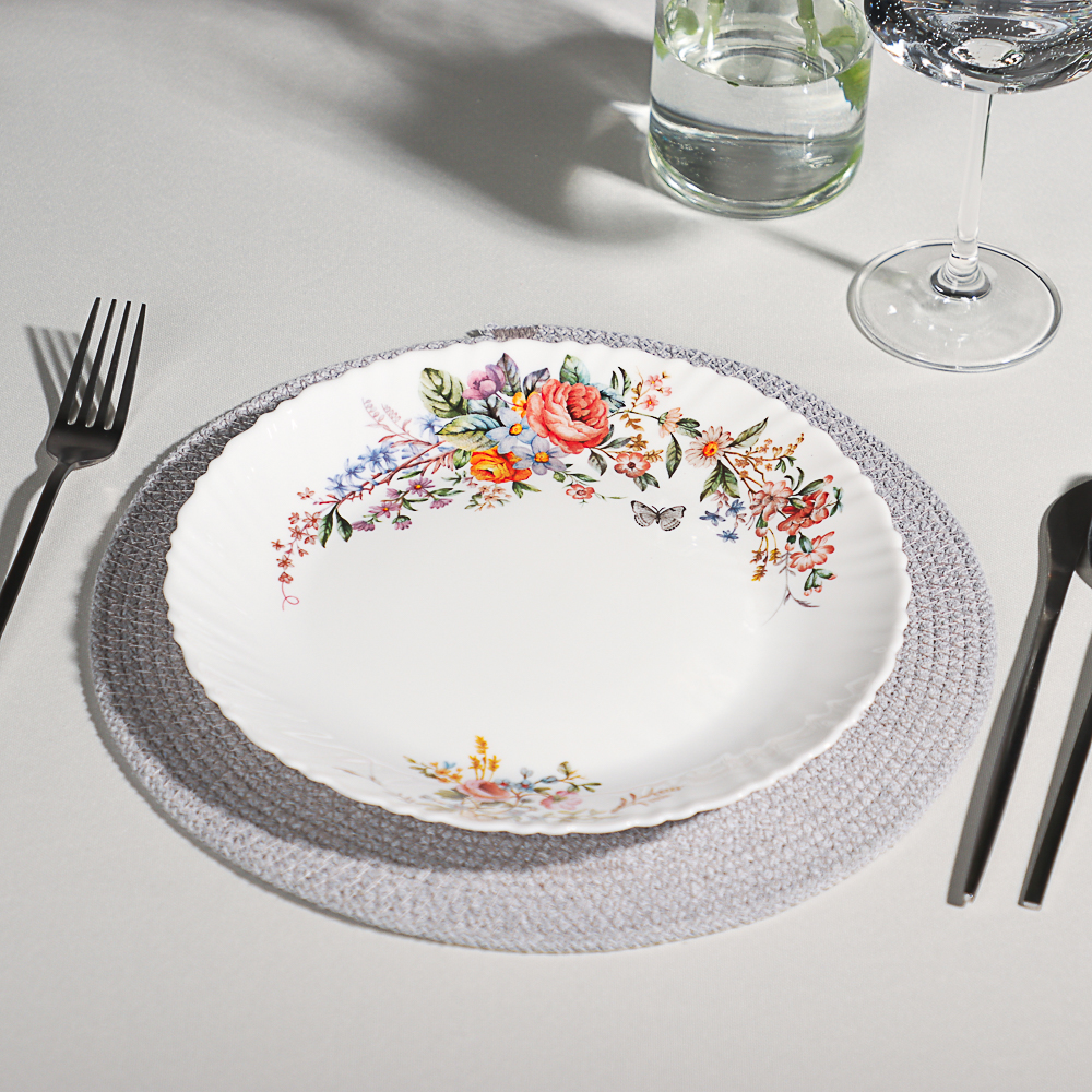 Тарелка подстан. опаловое стекло 24см,MILLIMI Дарина  18136 (6/36)