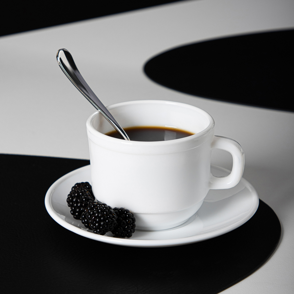 Пара чайная 250мл MILLIMI "Бьянко" (опал тонк.стекло) (6/48)