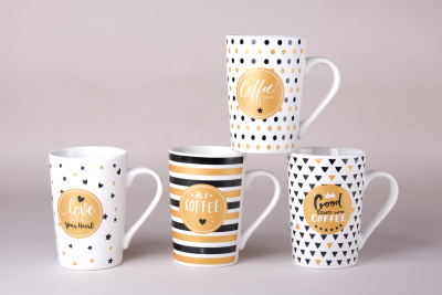 Кружка 400мл Coffe микс (4диз) фарф (12/48)