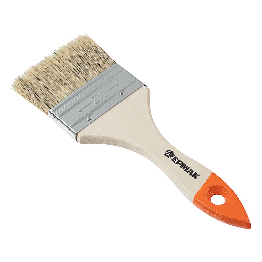 Кисть малярная 63мм 2,5" "Бейсик" (плоская,натур.щетина) (1/12/360)