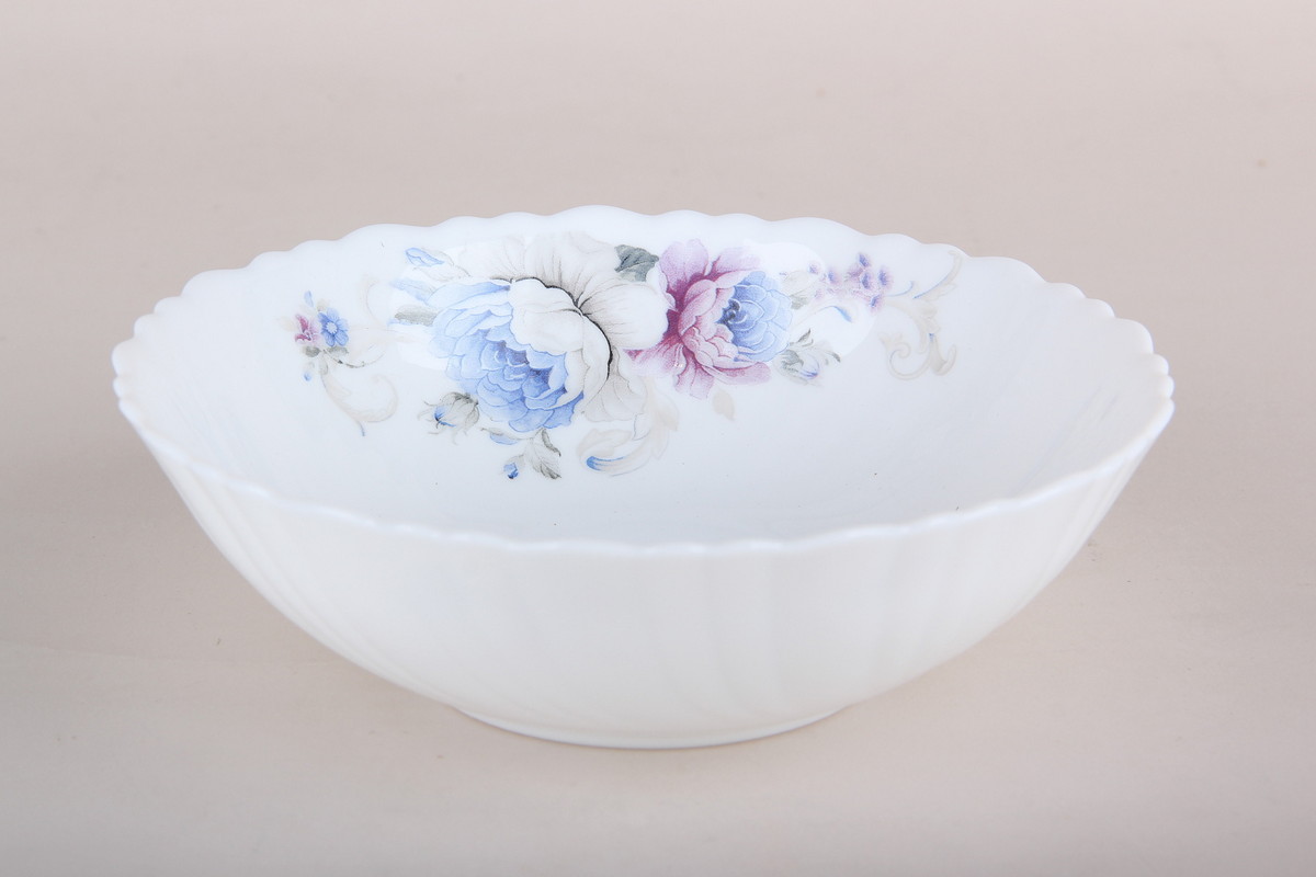 Салатник 15см 500мл Blue flowers стеклокер. (6/72)