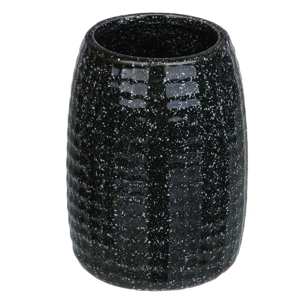 Стакан д/ванной комнаты, керамика, 7x7x10 см, квадро, черный VETTA (6/6/48)