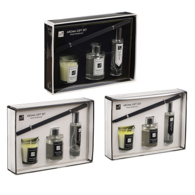 Набор Home ароматизатор-диффузор, спрей и свеча, 60,30мл 50г wood sage,white flower,pear NEW G (1/6)