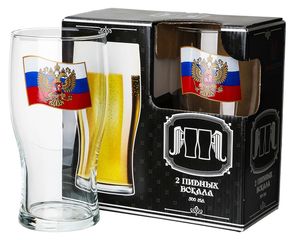 Набор бокалов для пива 2шт 500мл "Герб на флаге" (6) Набор бокалов для пива 2шт 500мл "Герб на флаге" (6)