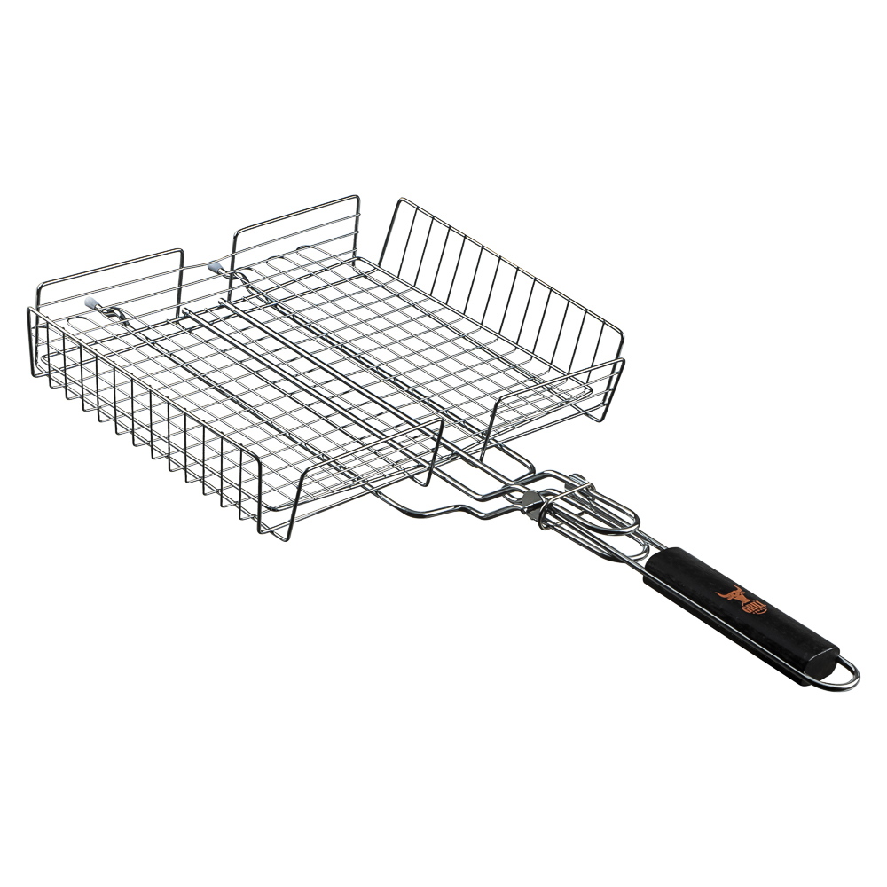 Решётка гриль 57x30x25 глубина 5см GRILLBOOM (хром со съёмной ручкой ) (1/8)