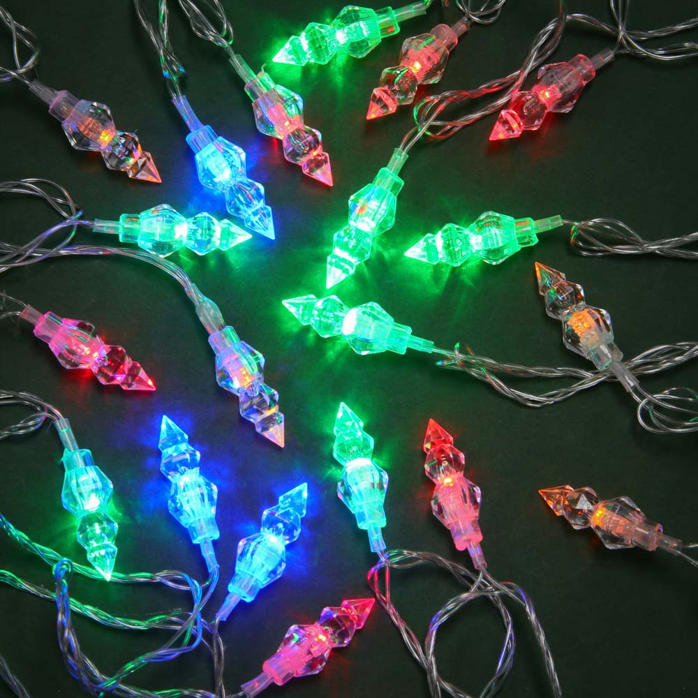 Гирлянда эл. с насадками "Мультикристаллы" 4м, 20LED, мульти, 8 реж, ПВХ прозр, 220В СНОУ БУМ (1/1)