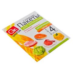 Пакеты для запекания универсальные 4шт 30*40см, клипсы GRIFON (1/100)