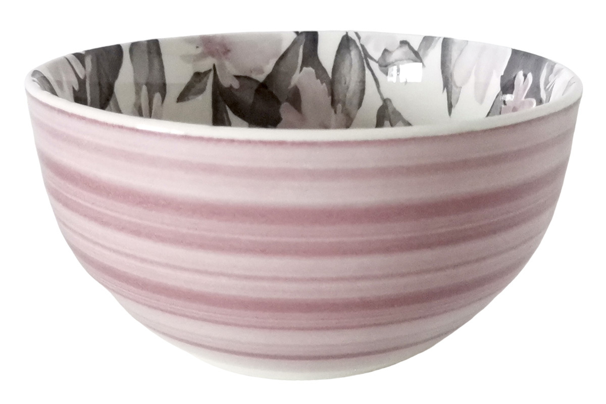 "Ofelia pink" Салатник 14см 650мл  фарф (6/48)