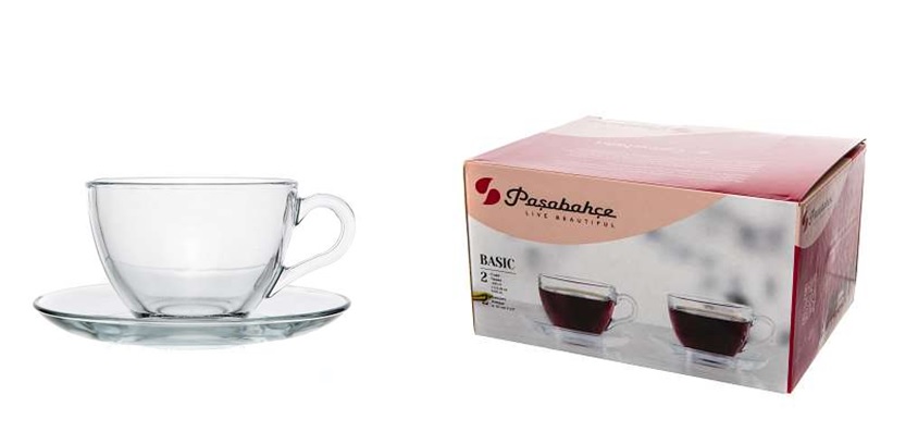 Набор чайный 4пр 225мл Basic d=137мм стекло п/у (1/12)