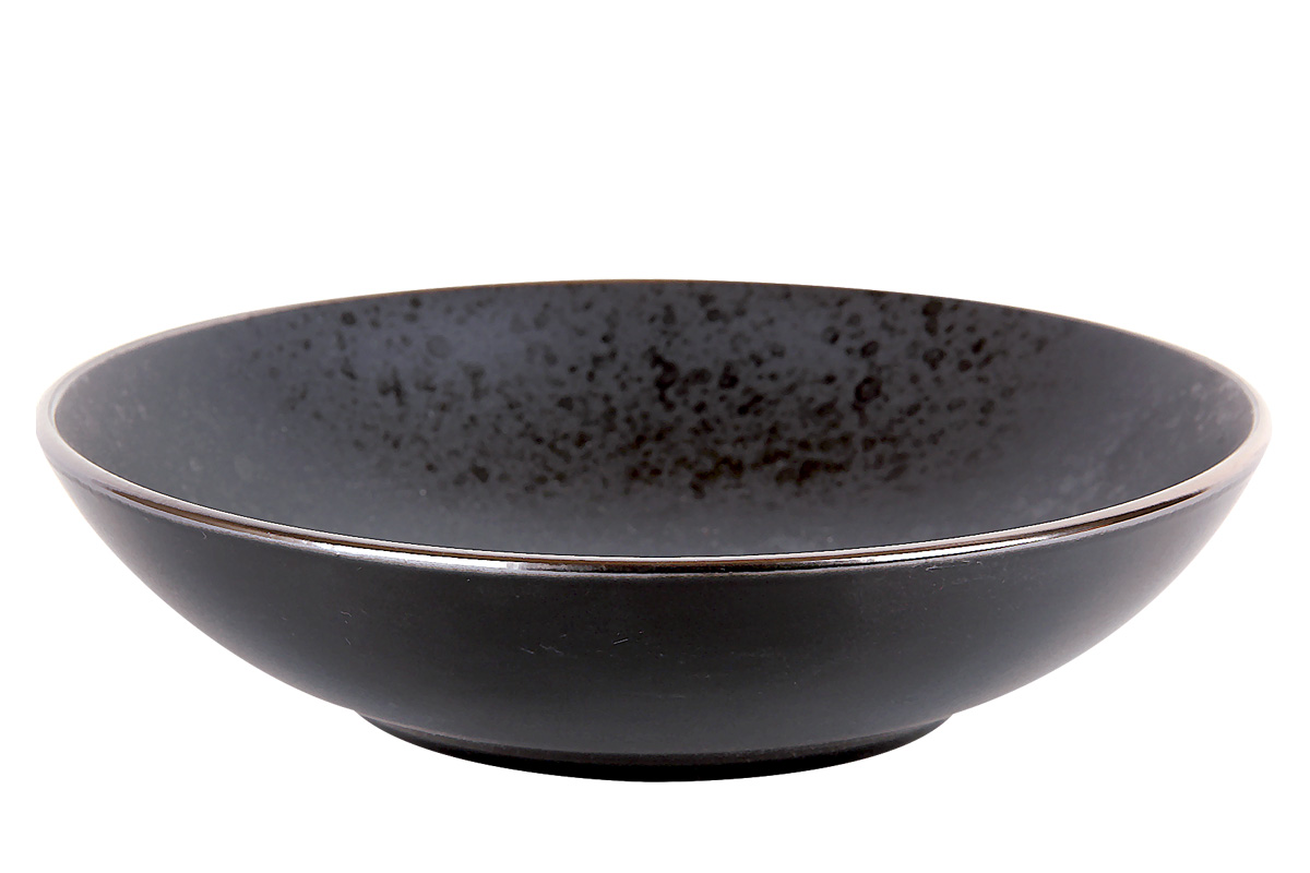 "Elite black" Тарелка 20см 800мл. глубокая керам. (6/36)