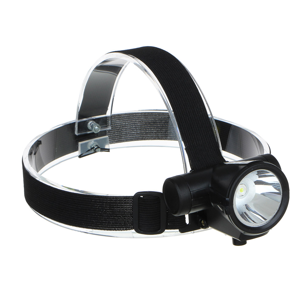 Фонарь налобный 1 LED, 3 Вт, 7х8см, 2 режима, 1200мАч, USB кабель, пластик (1/12)