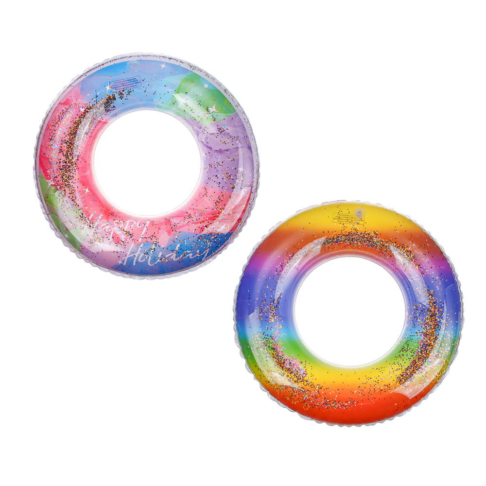 Круг надувной радужный с блестками, d60см, ПВХ 0.18мм BY SPORT (10/100)