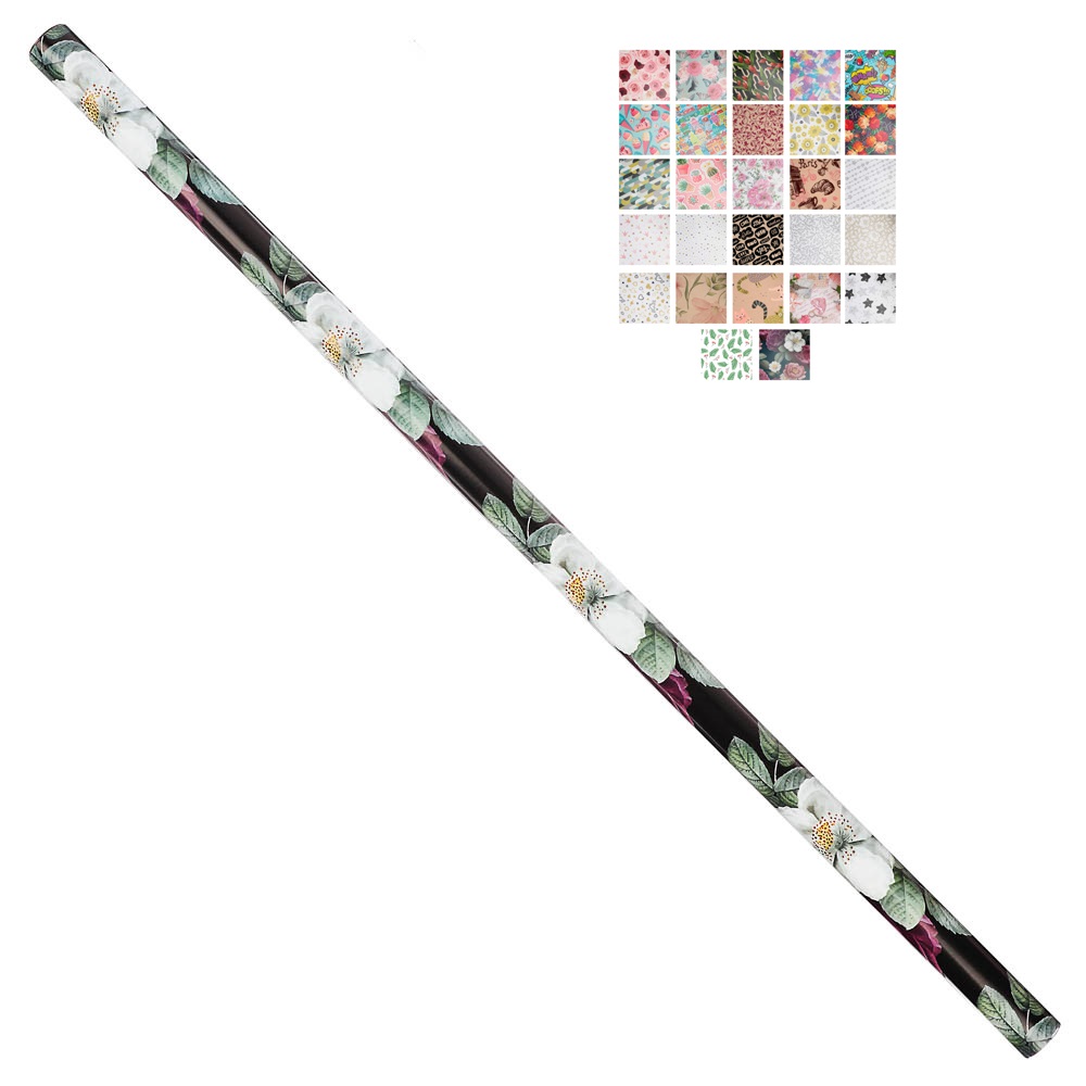 Бумага упаковочная 70*100см,крафт (10диз) (50/50)