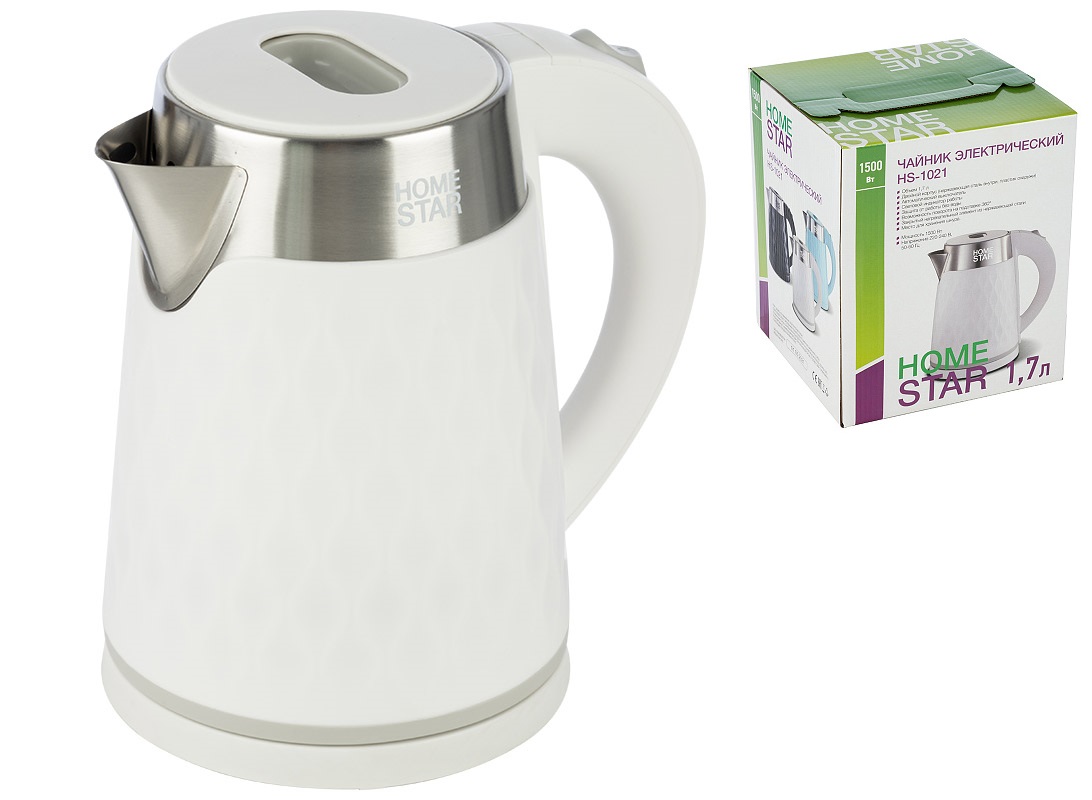 Чайник 1,7л Homestar HS-1021 белый, двойной корпус (1)