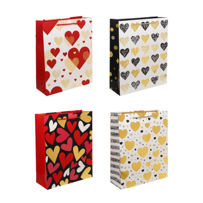 Пакет подарочный бумажный L 26x32x10 см, "Сердце" арт 2, 4 диз LADECOR (8/240)